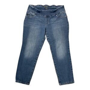 20W Petite Lee Plus Slim Fit Skinny Leg Mid Rise Sculpting Jeans Pull On